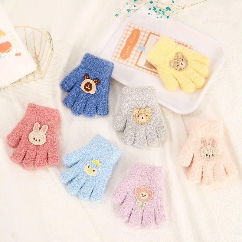 Cartoon Animal Thickened Baby Mittens