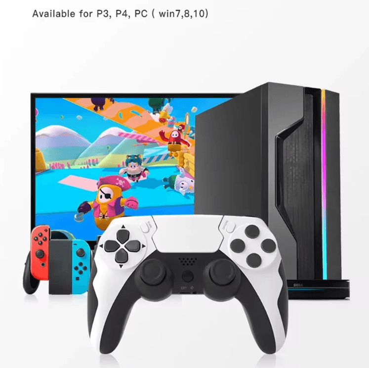 GAMINJA Wireless Bluetooth Controller Gamepad Dual Vibration 6-Axis for PS4, PS3 & PC