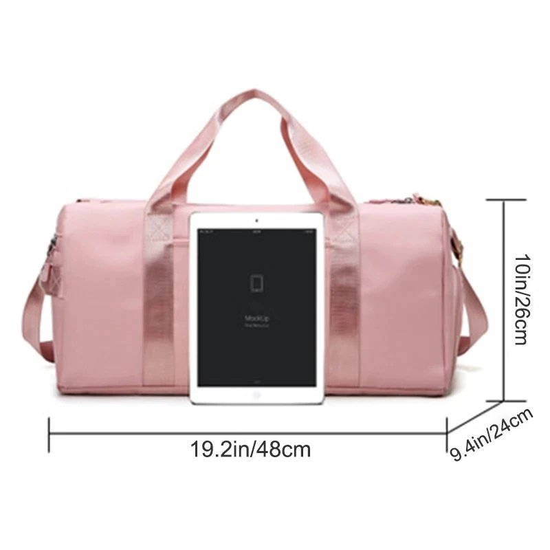 Sports Gym Duffel Bag for Men and Women, Travel Workout Fitness Bag with Shoes Compartment, Wet Pocket Nylon Luggage