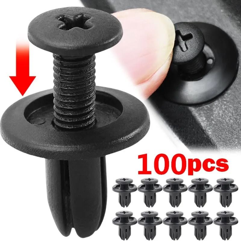 8mm Plastic Car Rivet Clips Bumper Fender Fasteners Set