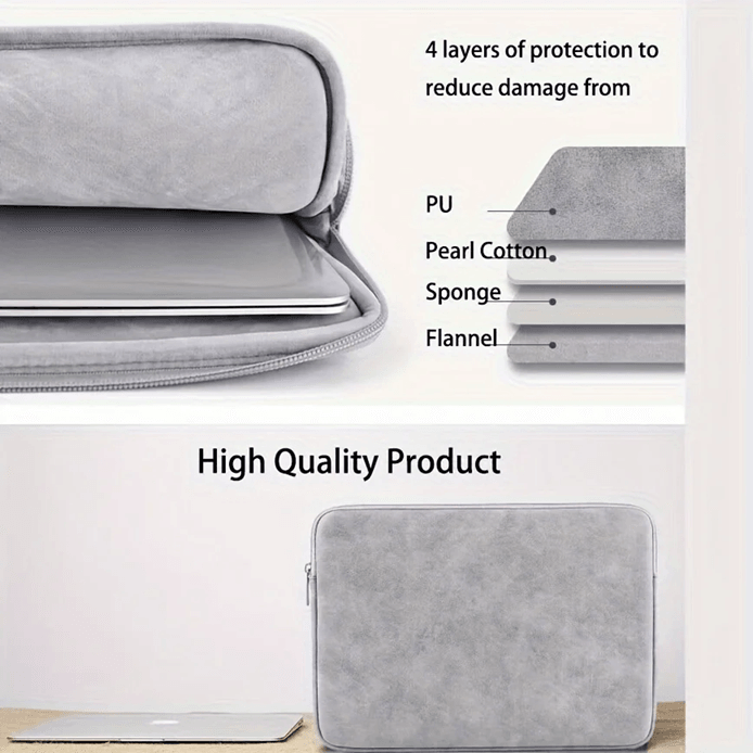 SlimGuard PU Leather Laptop Sleeve Case
