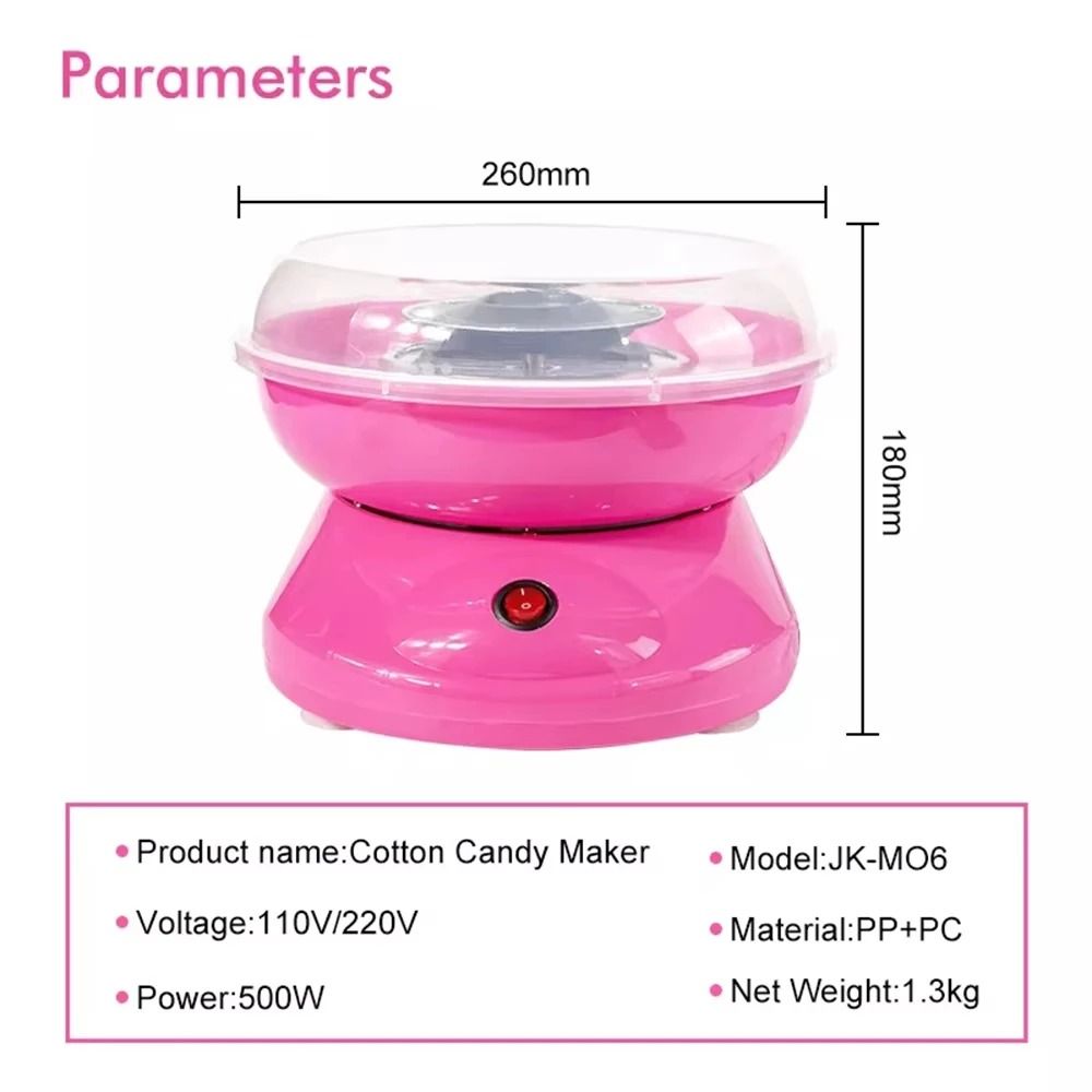 Mini Electric Cotton Candy Maker with Splash Proof Plate for Home Kids Parties
