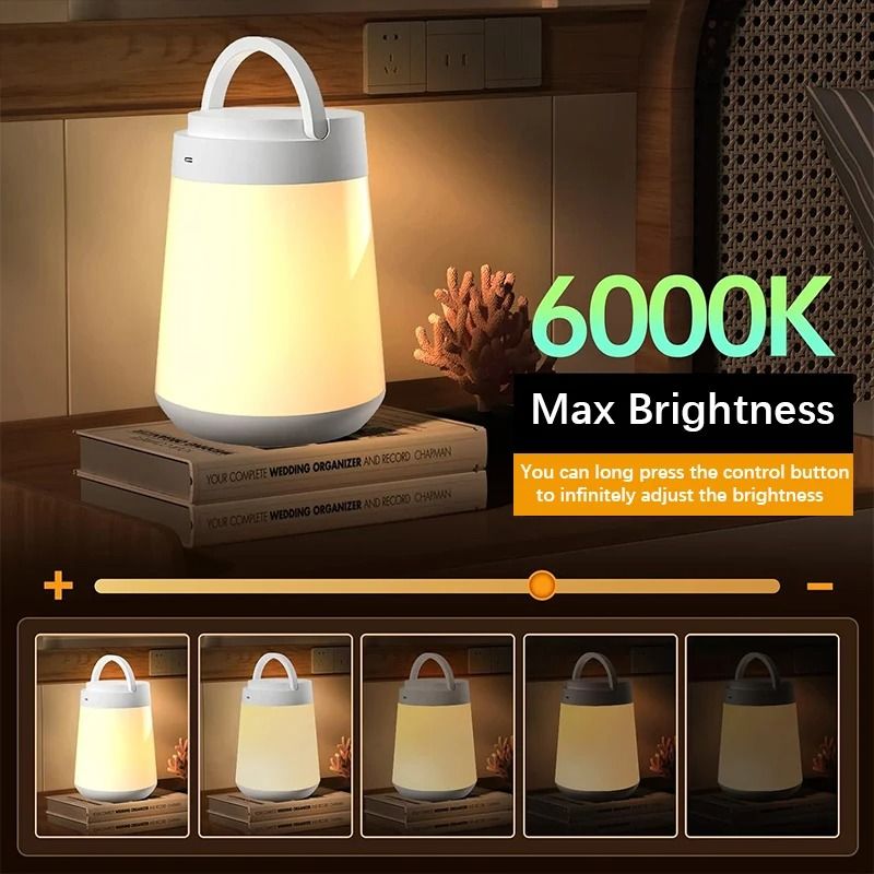 Portable Touch LED Table Lamp with Multi Color Modes and Rechargeable Battery for Bedroom and Kids Room