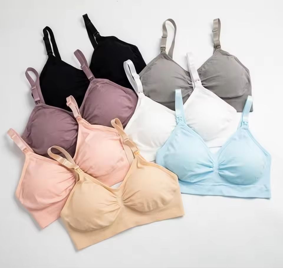 3pcs Maternity Nursing Bras Seamless Cotton Breastfeeding Underwear