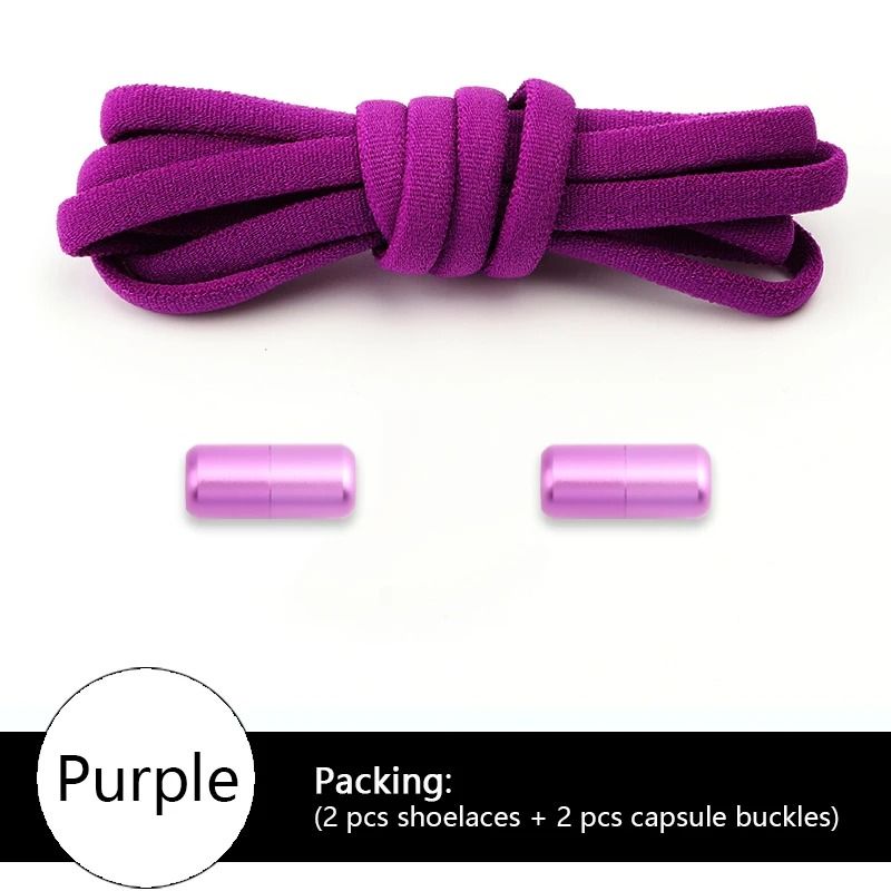 Elastic No Tie Shoelaces for Sneakers Colorful Round Shoe Laces for Kids and Adults