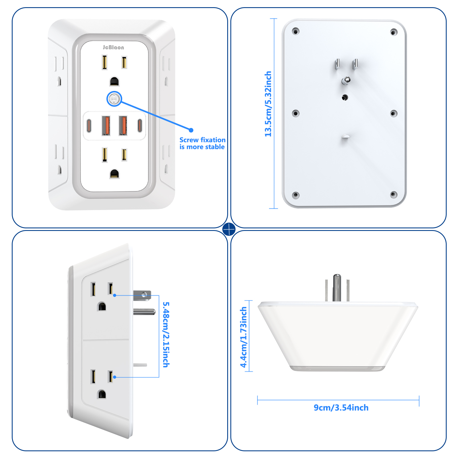 Power Strip with AC Outlets, USB Port (Type C), Multi Socket Wall Socket, Universal Network Filter, Fast Charging