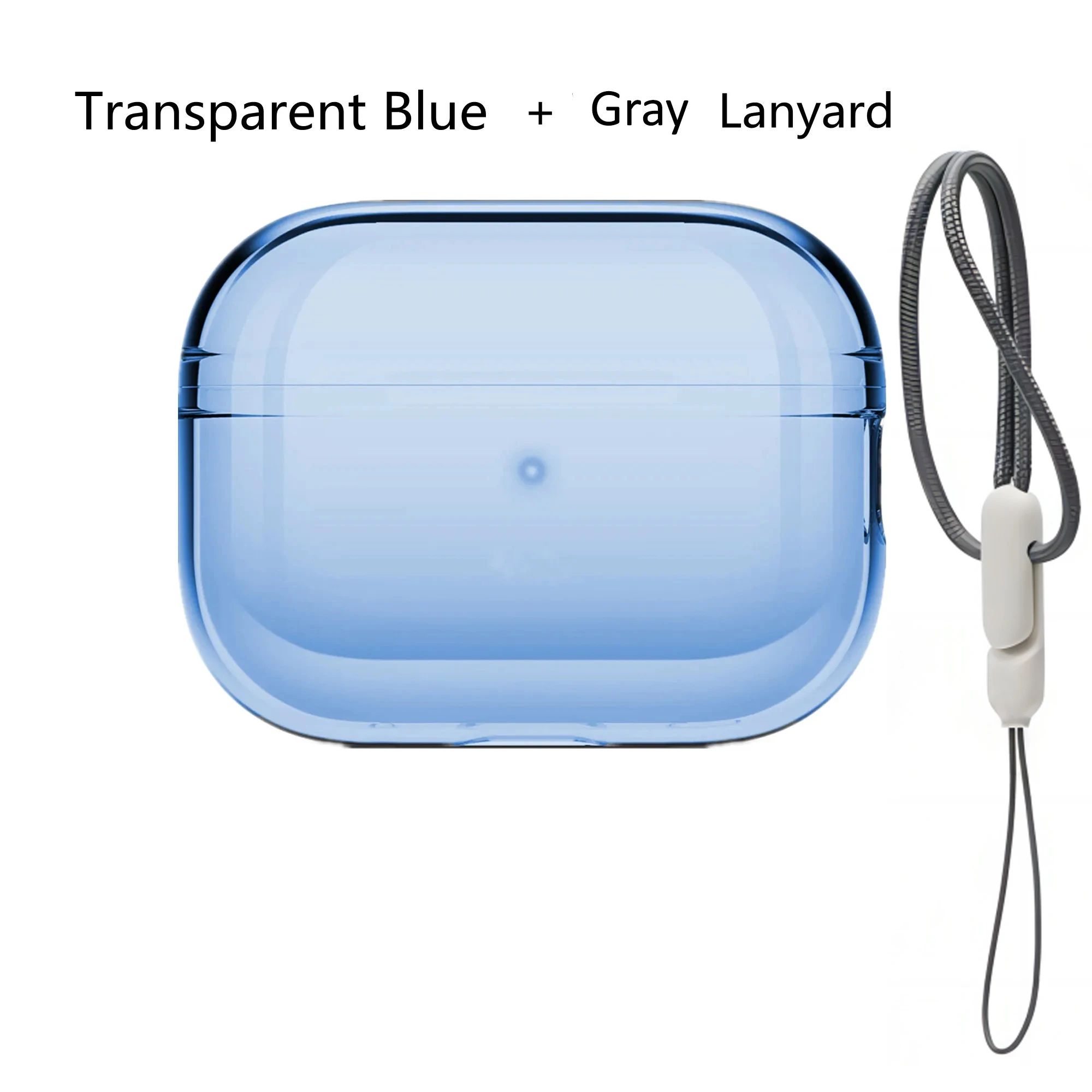 Clear Transparent AirPods Pro 2 Protective Case with Lanyard – Shockproof Soft TPU Cover