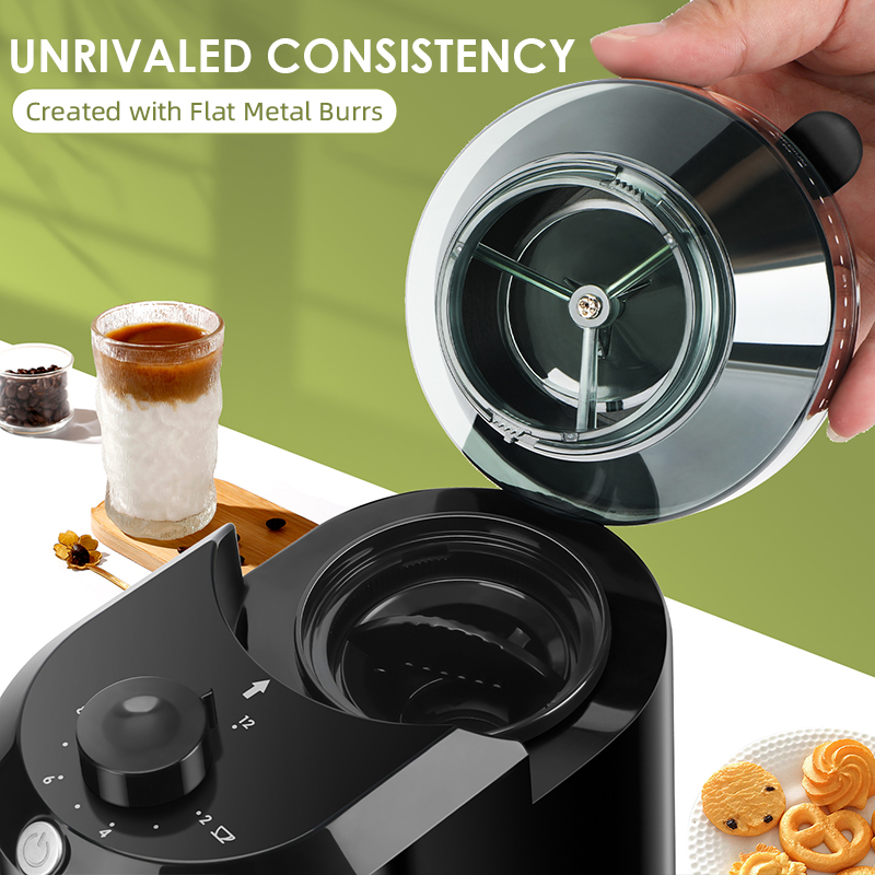 Electric Burr Coffee Grinder Adjustable Burr Mill with Precise Grind Settings and US Charger