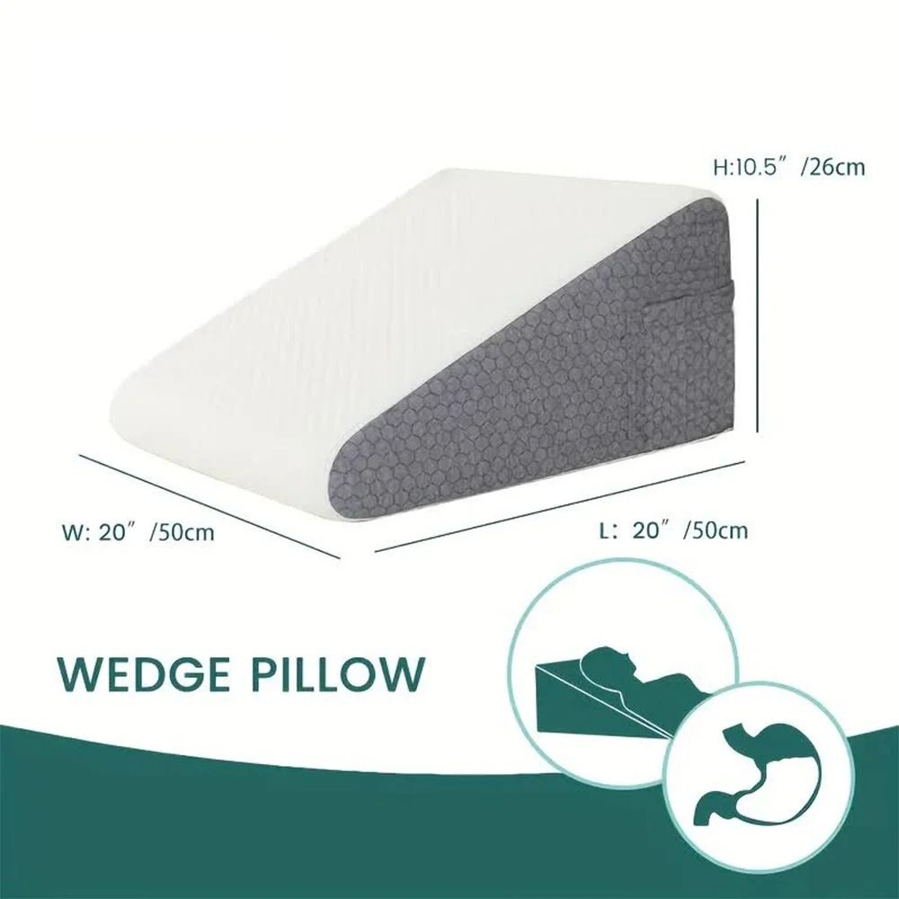 Memory Foam Bed Wedge Pillow for Sleeping and Leg Elevation