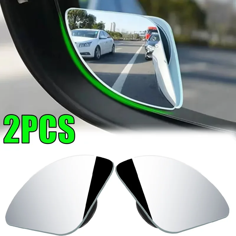 High Definition Universal Fit Glass Car Wide Angle Blind Spot Mirror 360° Adjustable