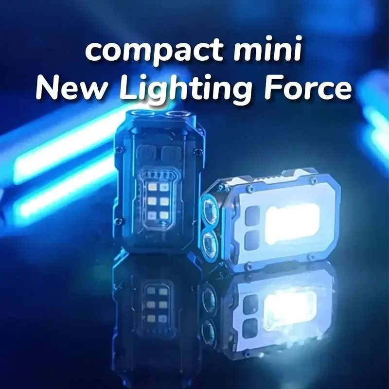 Rechargeable Mini COB LED Keychain Flashlight with Magnetic Base