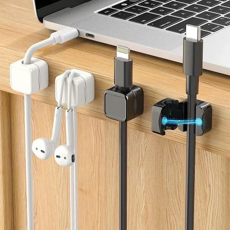 Adjustable Cord Holder, Magnetic Cable Clips, Desk Cable Management, Wire Organizer Keeper