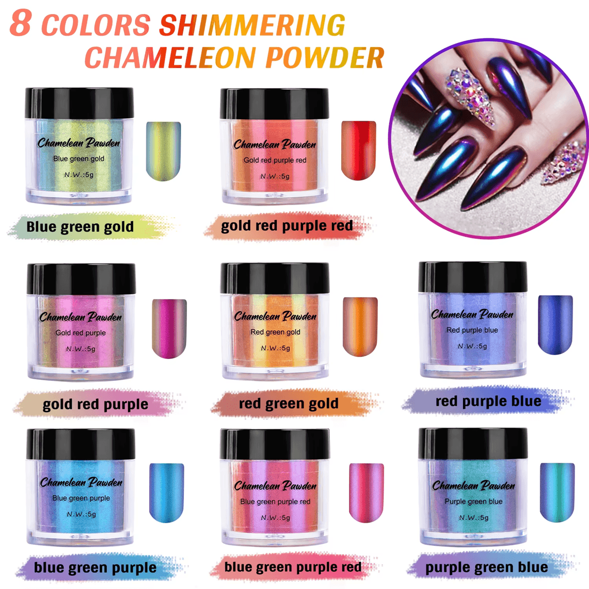 Chameleon Pearl Pigment Powder for Epoxy Resin Slime and DIY Crafts