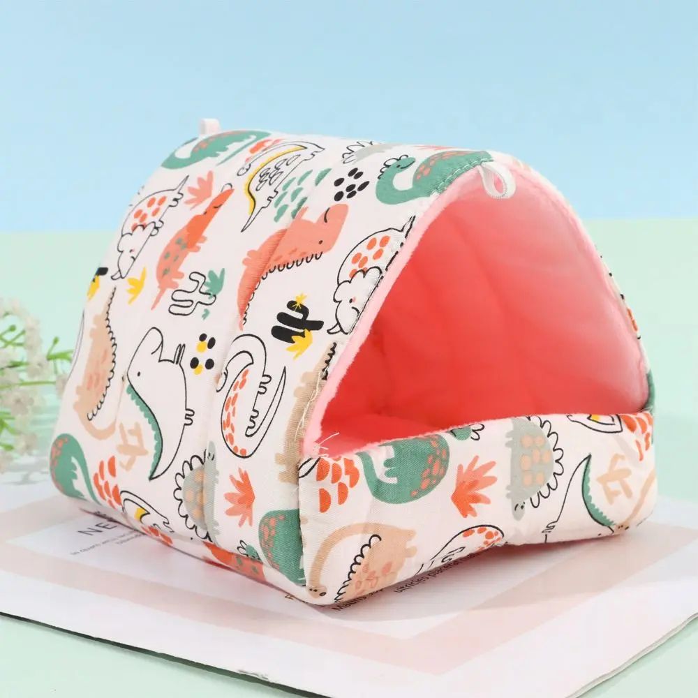 Warm Plush Small Animal Sleeping Bed | Cozy Winter Guinea Pig Nest & Hamster House | Rabbit Squirrel Snuggle Mat