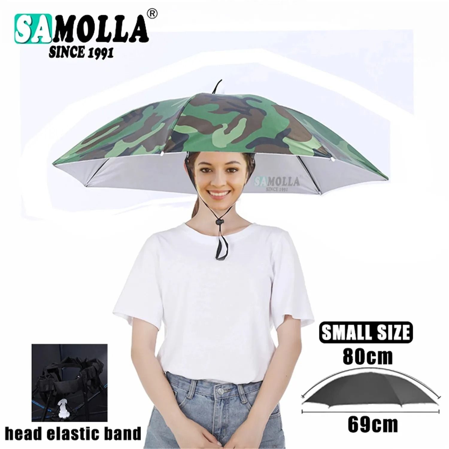 Rain Umbrella Hat Foldable UV Protection Cap