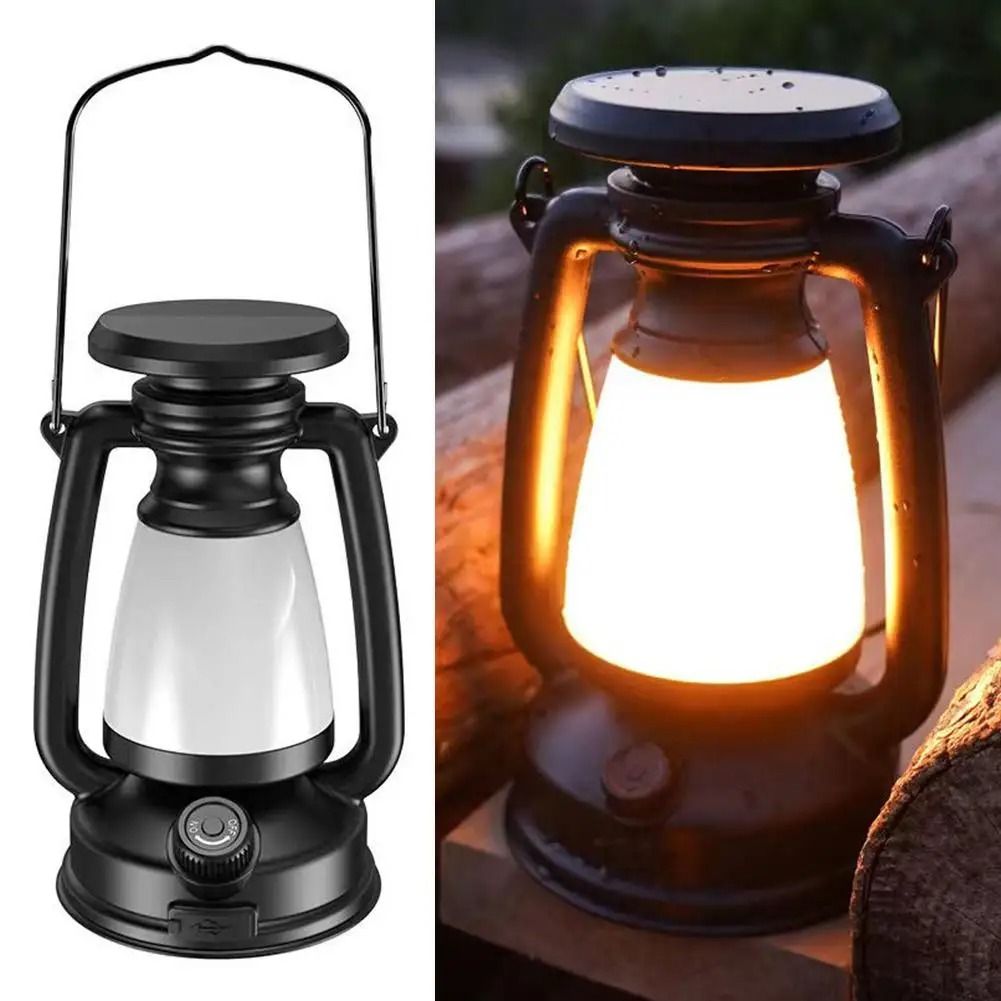 Solar USB Rechargeable LED Camping Light Portable Outdoor Tent Lantern