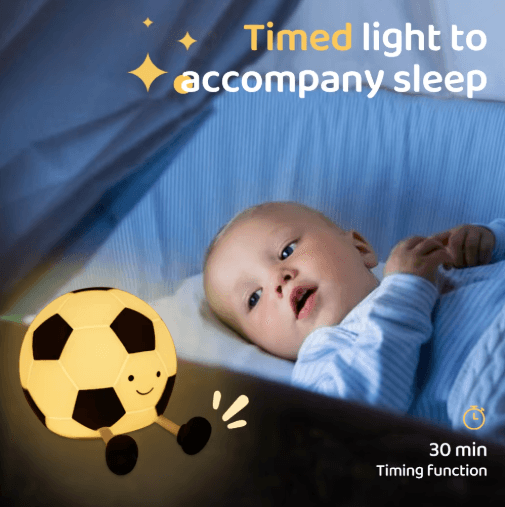 Football Silicone Night Light with Dimmable Glow & Rechargeable Bedside Design