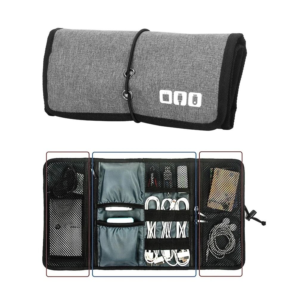 Roll Up Electronic Organizer Travel Cable and Charger Storage Case
