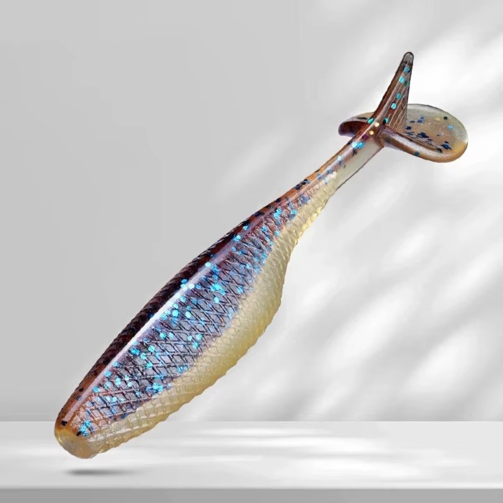 Fishing Soft Bait Floating Feature, T-Tail Design Slow-Sink Action Swimbait Set
