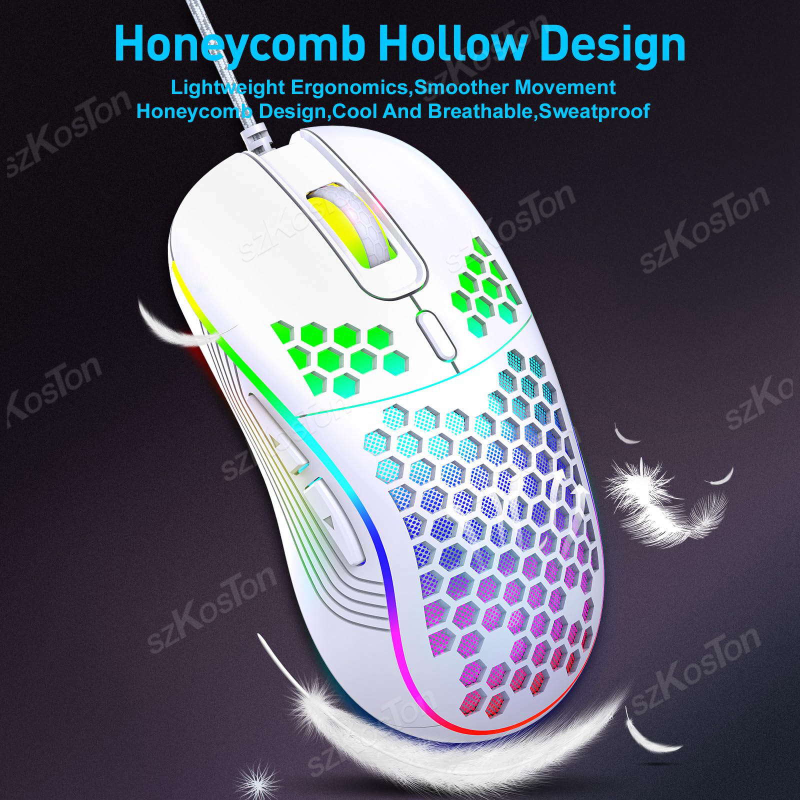 Ergonomic Wired Gaming Mouse with Adjustable Levels and Backlight, Perfect for Office & PC Gamers