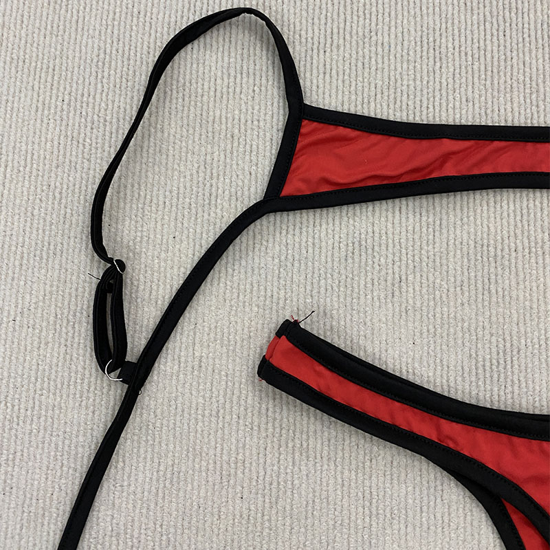 Aesthetic Spice Girl Beach Swimsuit, Backless Simple Summer Split Bikini