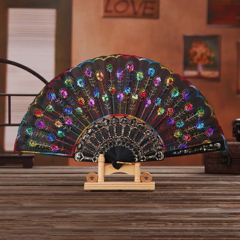 Chinese Style Embroidered Folding Hand Fan