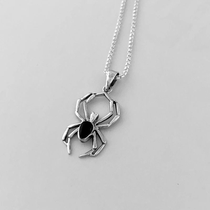 Spider Pendant Necklace With Stainless Steel Chain