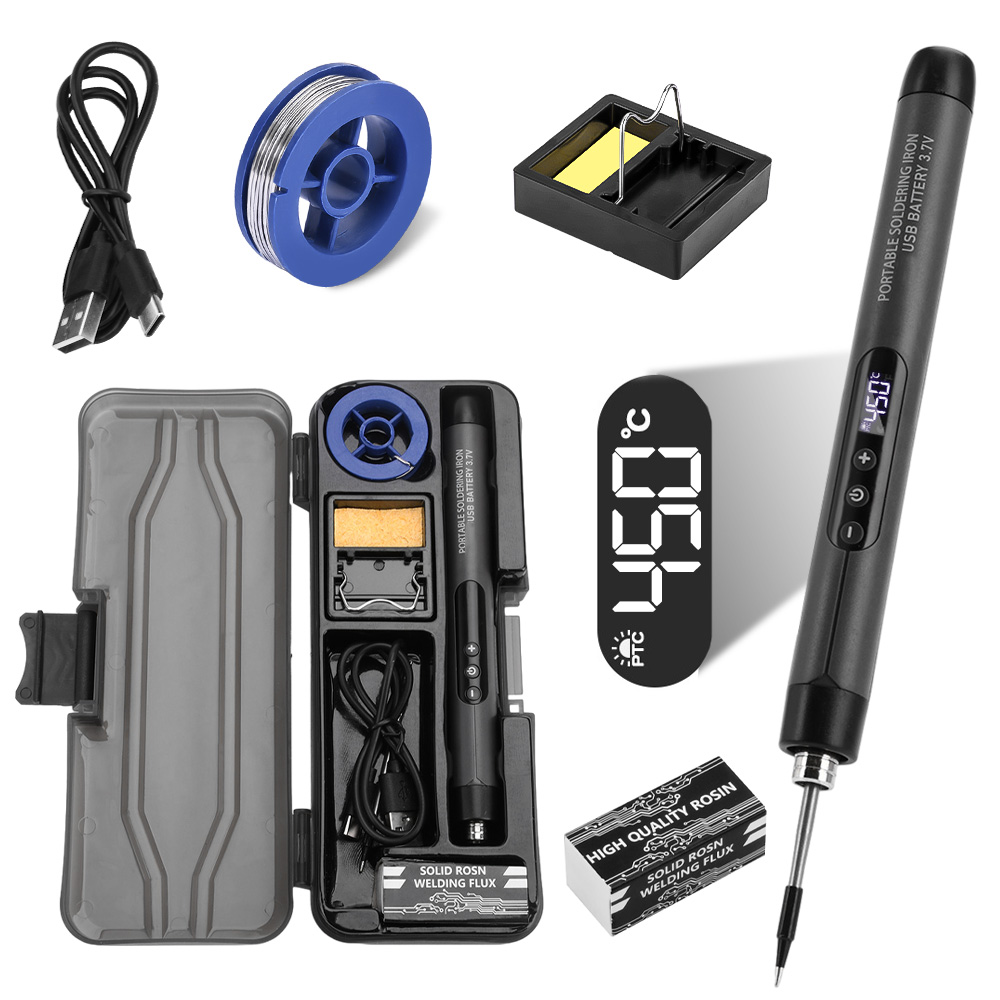 Portable USB Soldering Iron, Adjustable Temperature Set for Household Use