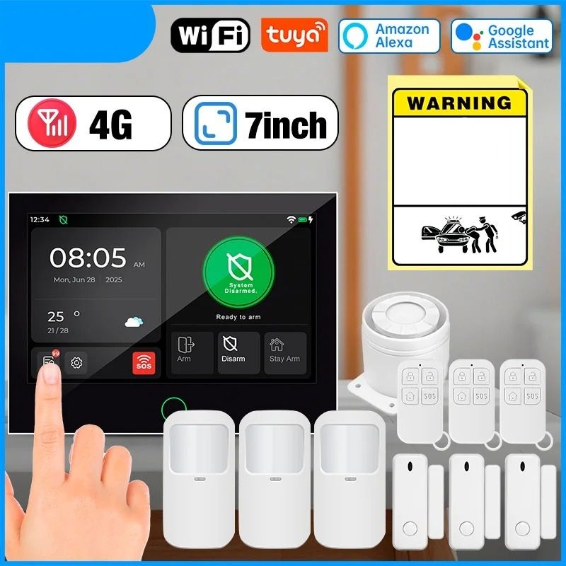 Full-Color 7-Inch IPS Touchscreen Security Hub - 4G WiFi Residential Defense System