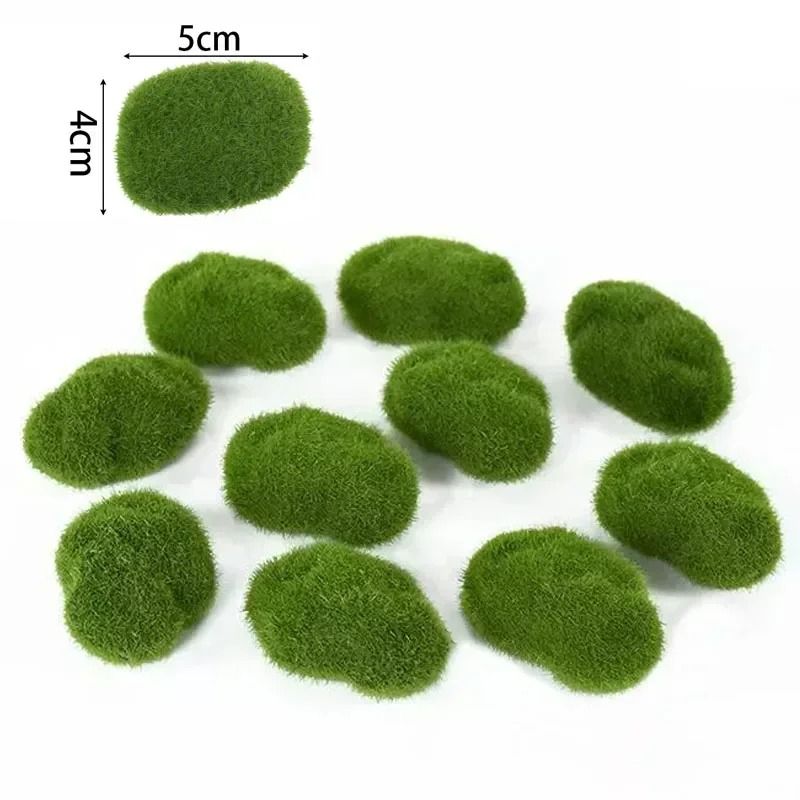 Artificial Moss Rock Balls Decorative Fake Moss Stones for Plants and Garden Decor