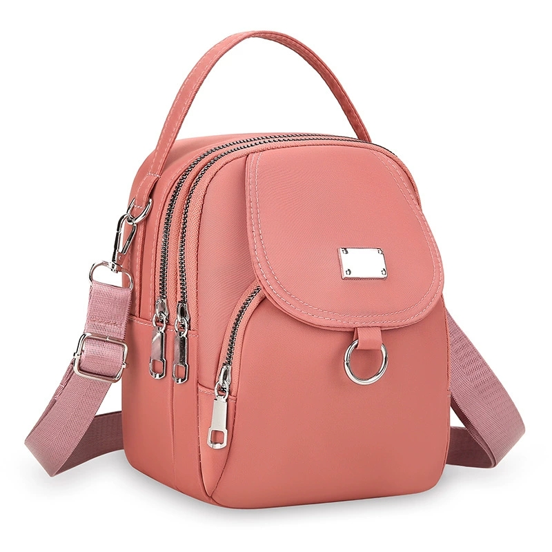 Casual Mini Handbag for Women, Lightweight Nylon Crossbody Bag, Chic Shoulder Bag with Multiple Zip Pouch for Wear