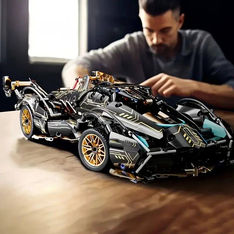 Velocity Green Racing Car Building Block Set – 1690-Piece Advanced Model Kit