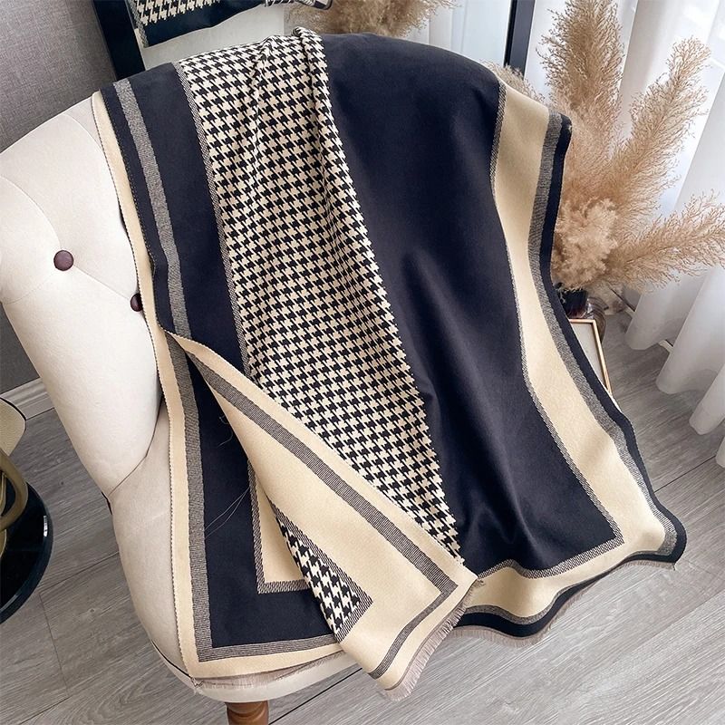 2024 Luxury Two-Sided Jacquard Pashmina | Premium Cashmere Winter Coldproof Shawl & Windproof Blanket System