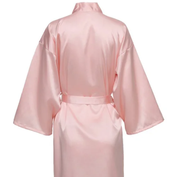 Team Bride Wedding Party Robe, Black Letters Kimono Satin Pajamas, Bridesmaid Bathrobe