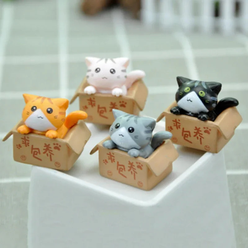 Mini Cat Garden Kitten Statue Cute Baby Room Decoration Gift for Children