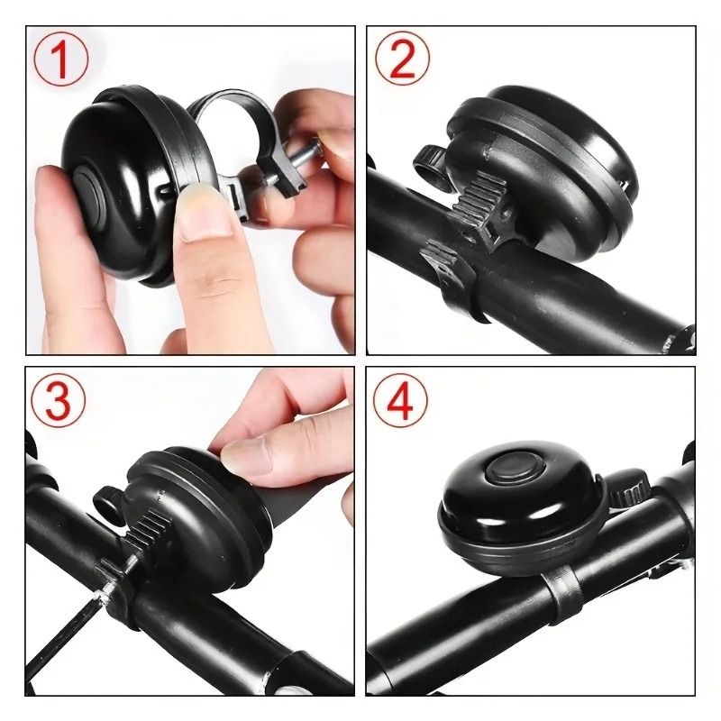 Premium Aluminum Bike Bell Classic Black with Loud Clear Ring