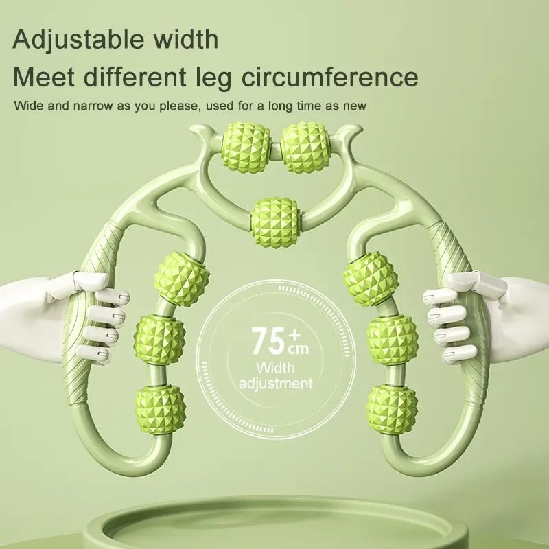 12 Roller Circular Leg Clamp Massager Thigh Slimming Tool Muscle Relax Stretching Manual Leg Shaping Massage Ring