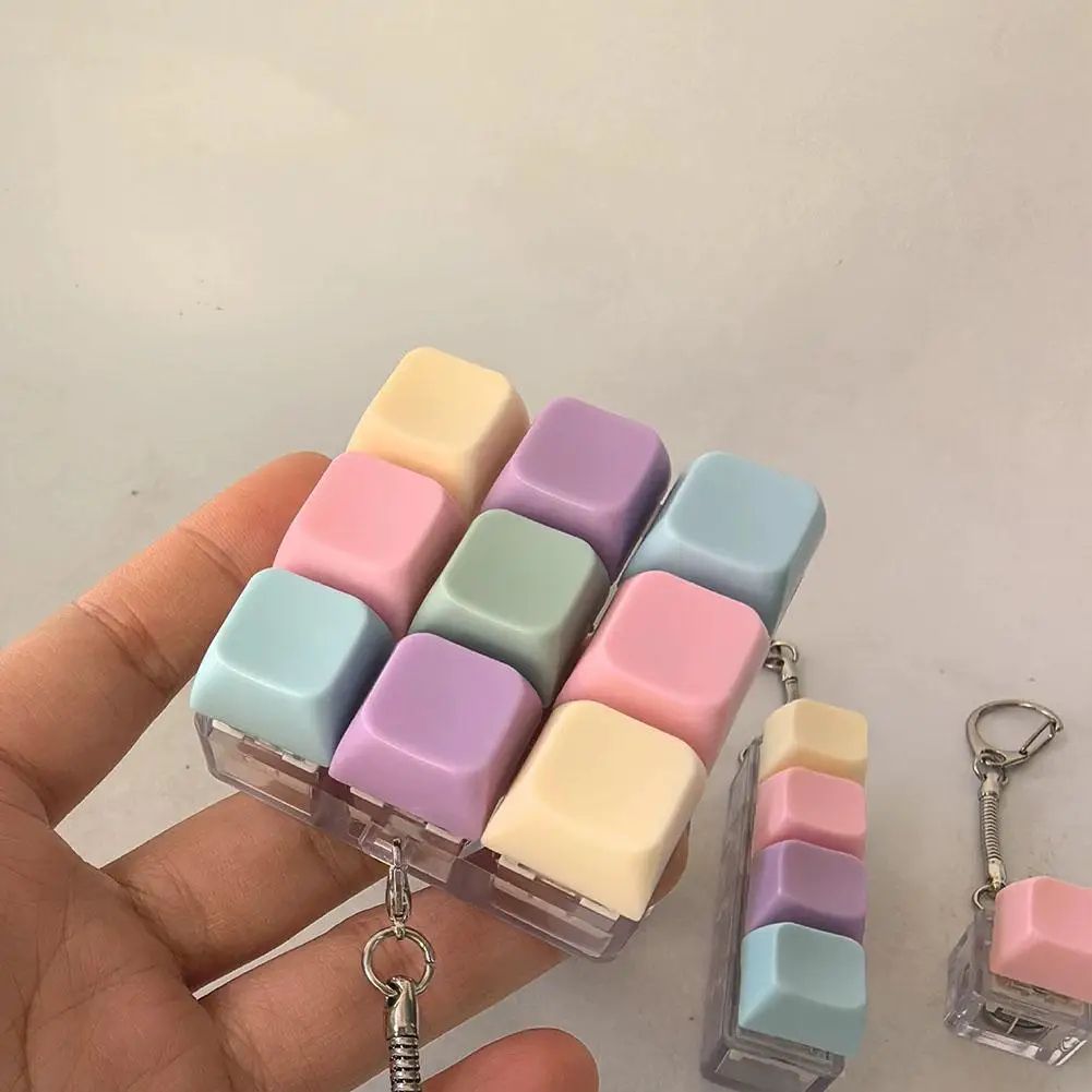 9-Key Keyboard Fidget Toy Fidget Keychain Mechanical Switch Tester