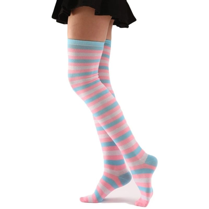 Vibrant Multi Tone Over Knee Aesthetic Socks