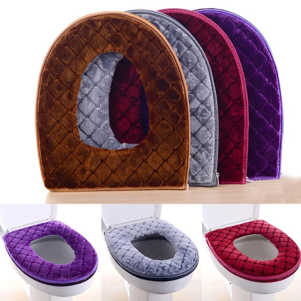 Plush Winter Toilet Seat Cover - Soft, Warm & Washable