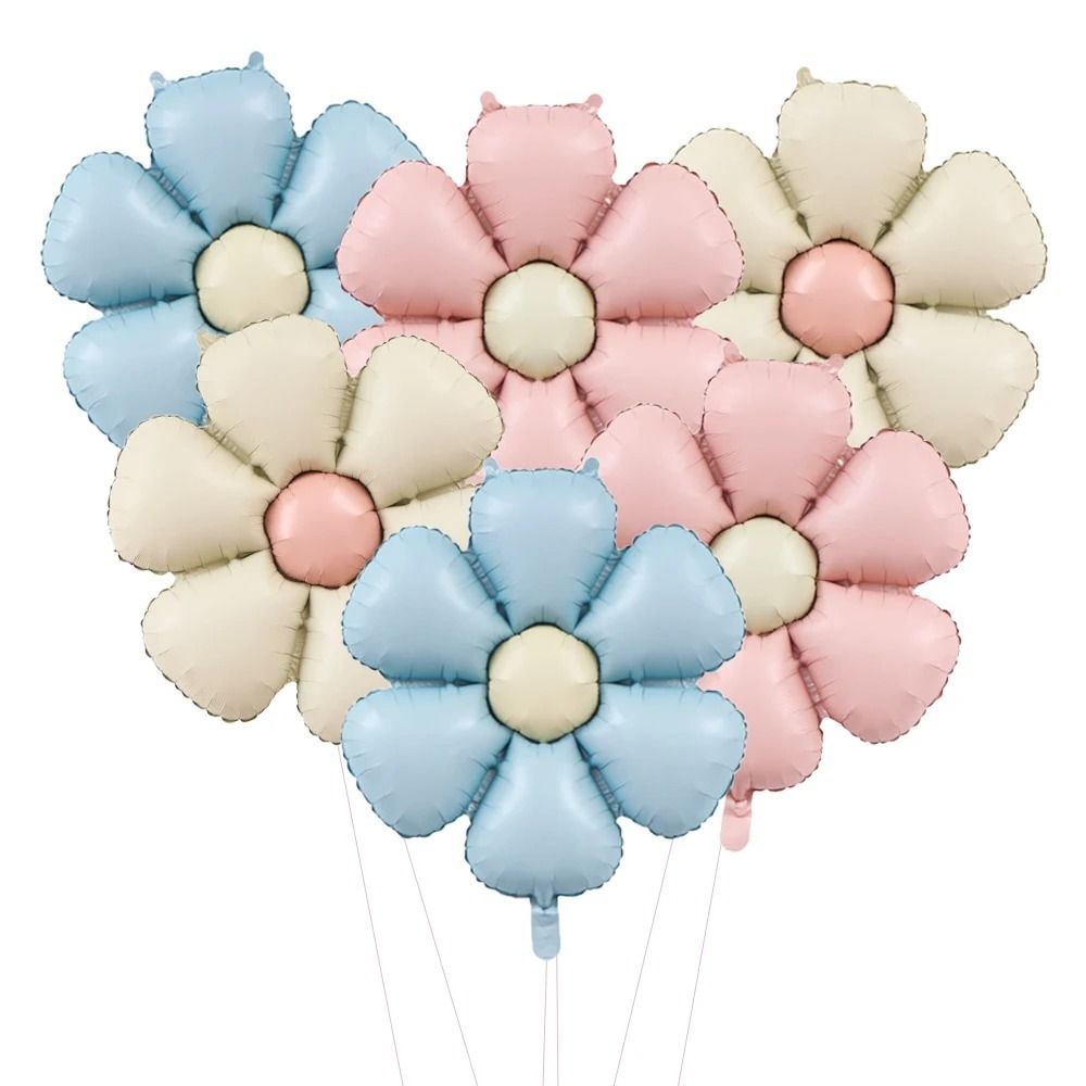 6-Piece Matte Candy Daisy Foil Balloon Set