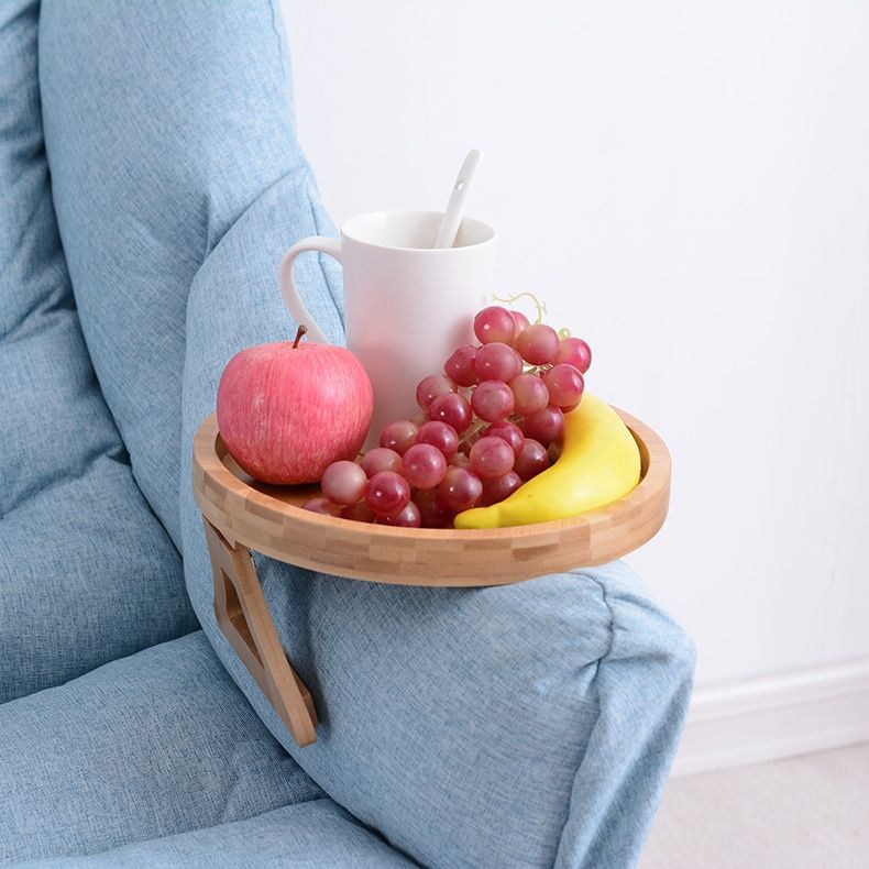 Wooden Sofa Armrest Clip On Tray Table