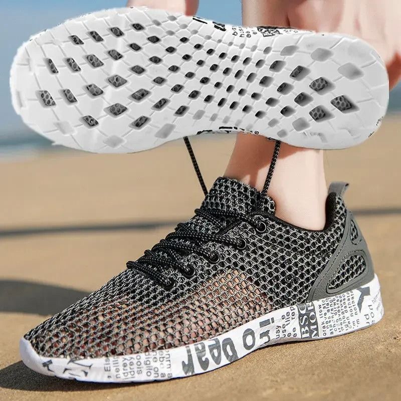 Mens Air Mesh Aqua Sneakers for Summer Beach and Sport Use