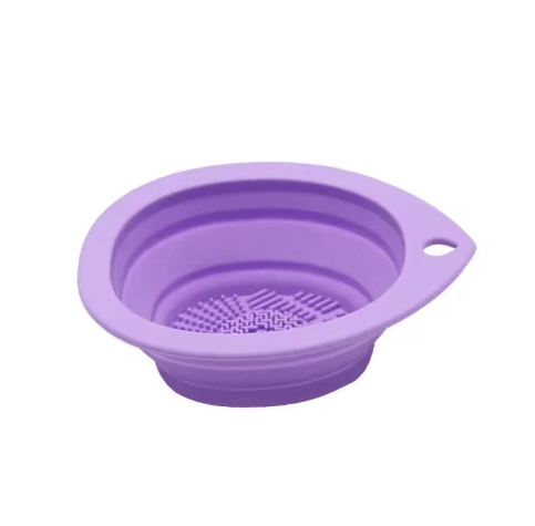 Silicone Makeup Brush Cleaner Bowl – Foldable Brush Washing & Scrubbing Tool