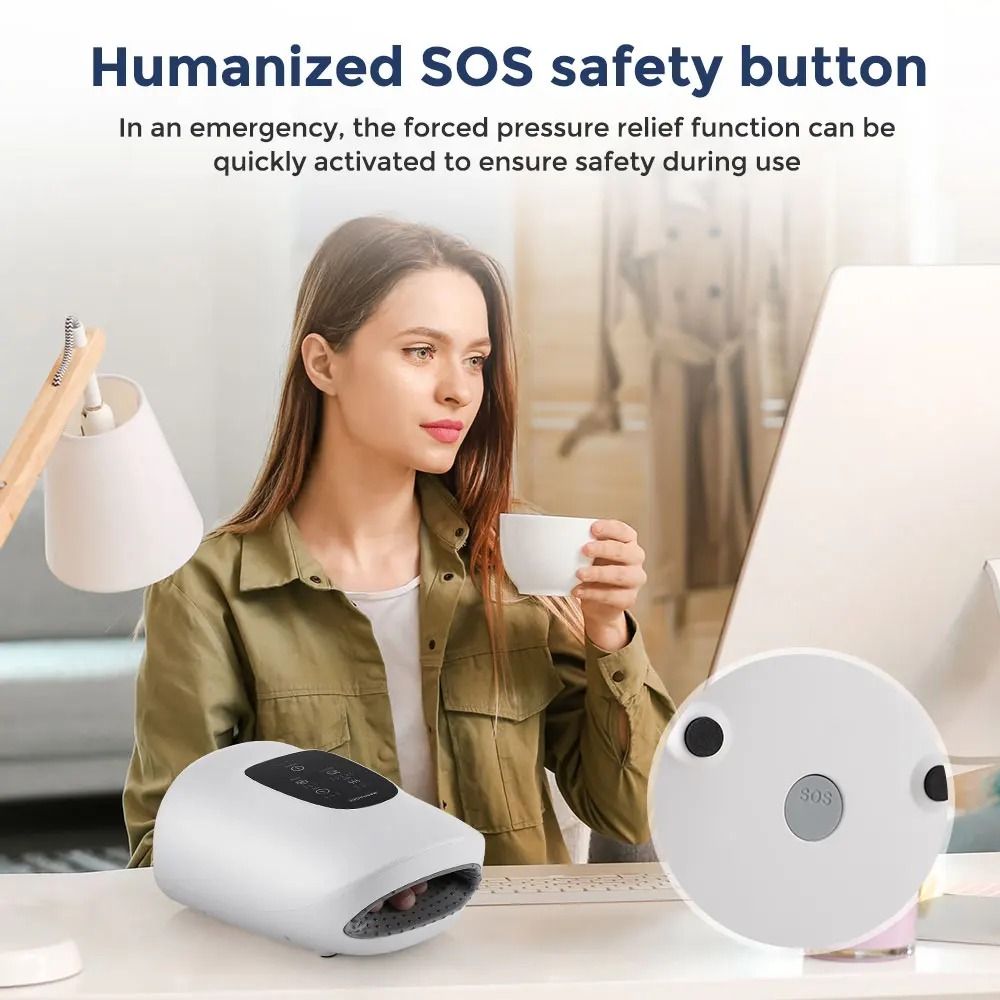 Electric Hand Massager with Air Compression and Heat Therapy