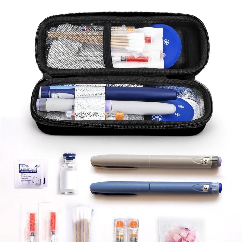 Waterproof Insulin Cooler Travel Case, Reusable Medicine Organizer, Portable Insulated with Thermometer Display