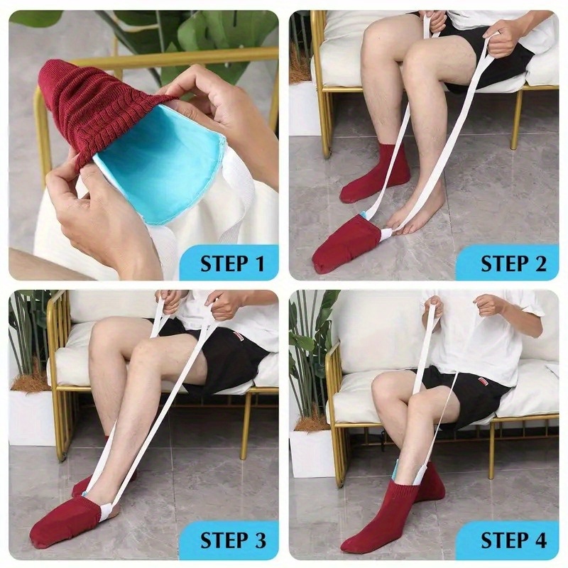 Durable ABS Ergonomic Handle Sock Aid Tool for Seniors, Pregnant Women & Diabetics, No Bending Required