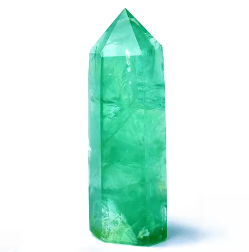 Natural Green Fluorite Crystal Wand – Polished Fluorite Crystal Point for Healing & Decor