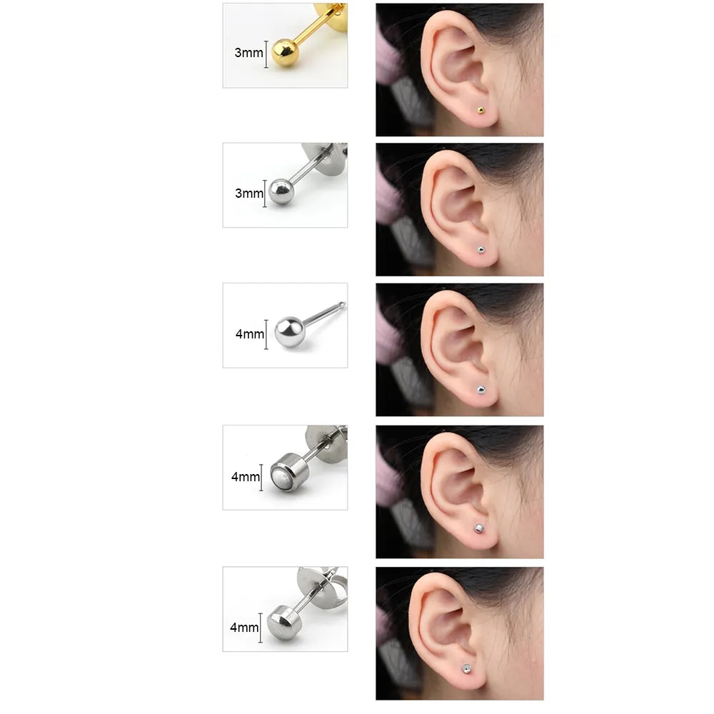 Disposable Sterile Ear Piercing Kit: Cartilage, Tragus, Helix Gun with No Pain - 1/2/4Pcs Piercer Tool & Stud Jewelry