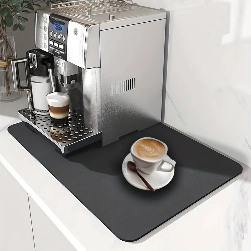 Absorbent Coffee Bar Mat – Non-Slip Microfiber Dish Drying Mat for Coffee Machine & Kitchen Counter